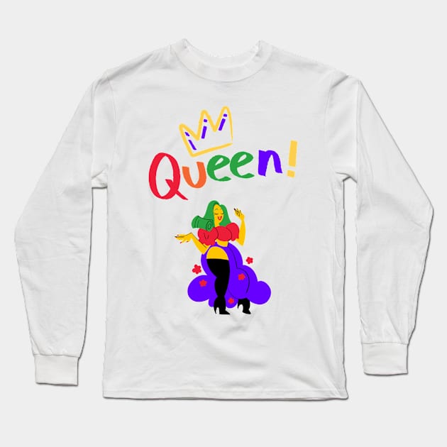 Queen Long Sleeve T-Shirt by CasualTeesOfFashion